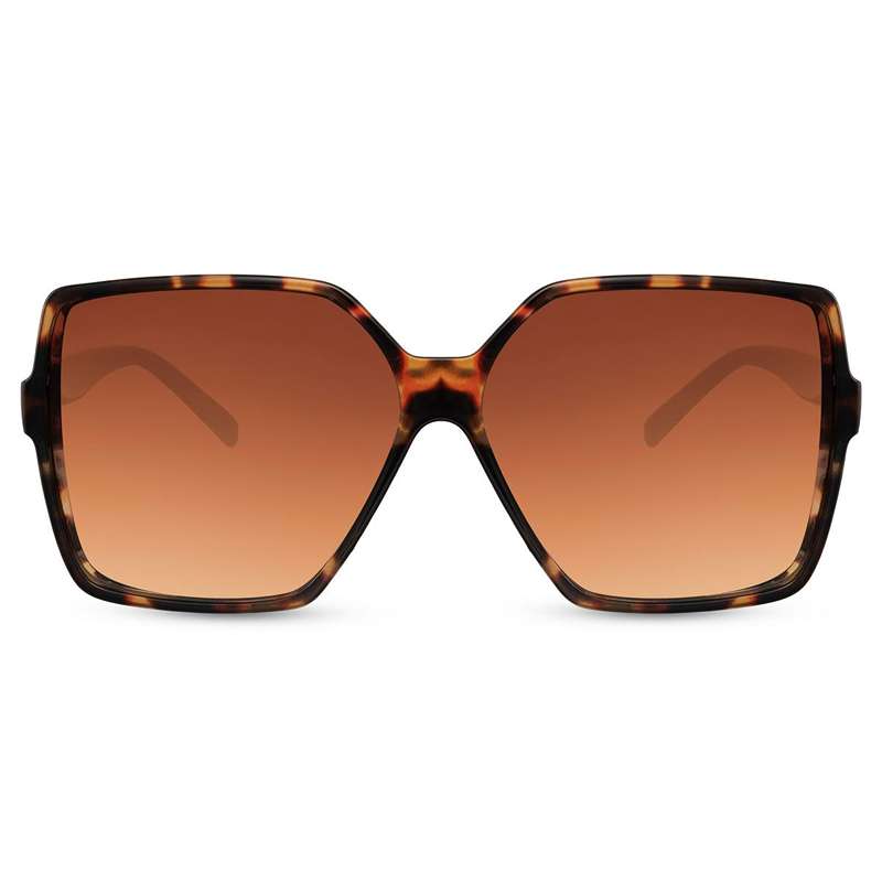 Locs Firkantede Store Dame Solbriller – Brun Turtle