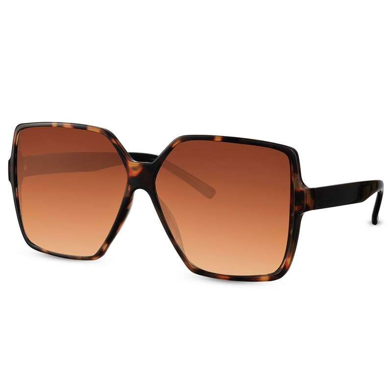 locs Firkantede Store Dame Solbriller – Brun Turtle