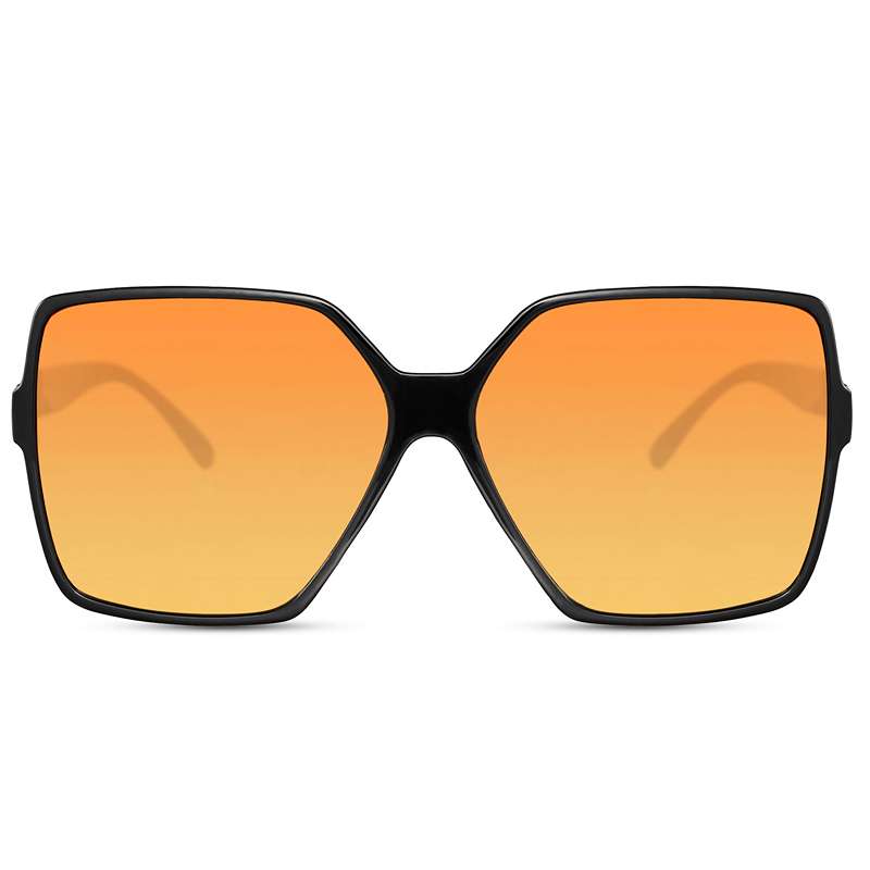 Locs Firkantede Store Dame Solbriller – Gule Glas