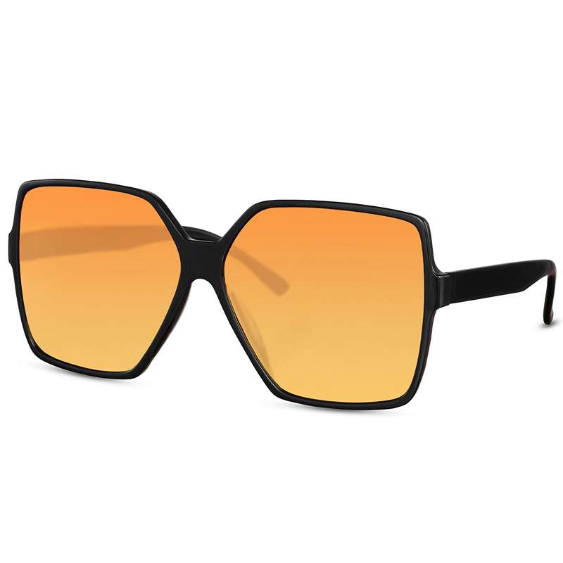 locs Firkantede Store Dame Solbriller – Gule glas