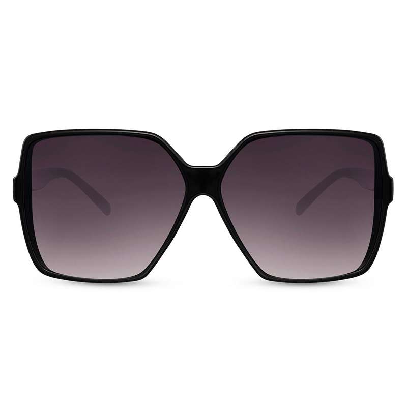 Locs Firkantede Store Dame Solbriller – Sort