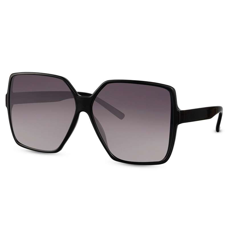 locs Firkantede Store Dame Solbriller – Sort