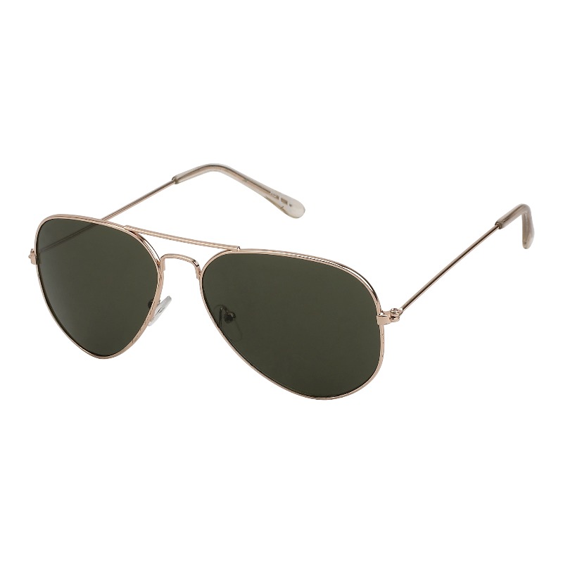 locs Guld Aviator solbriller – Mørkegrønne glas