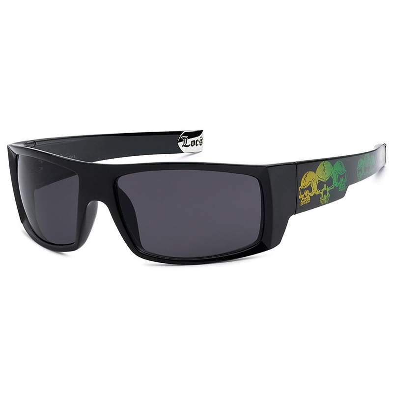 locs Locs Solbriller – 3 Skulls | Grøn