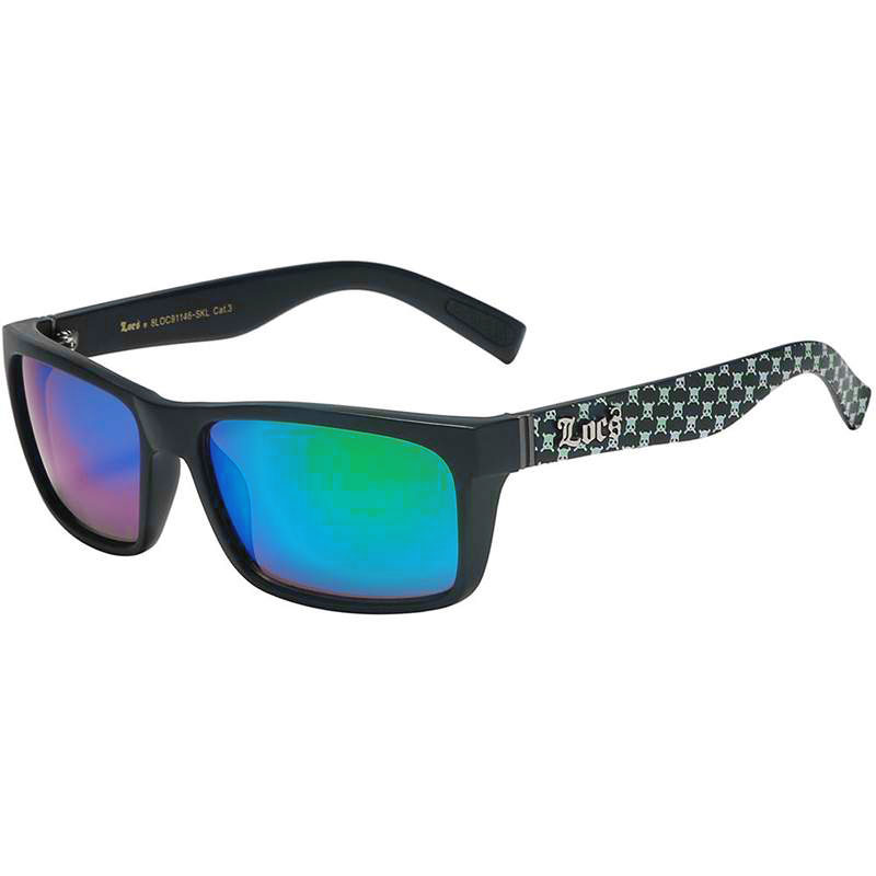 locs Locs Solbriller – Calavera | Grøn Blå Spejlglas