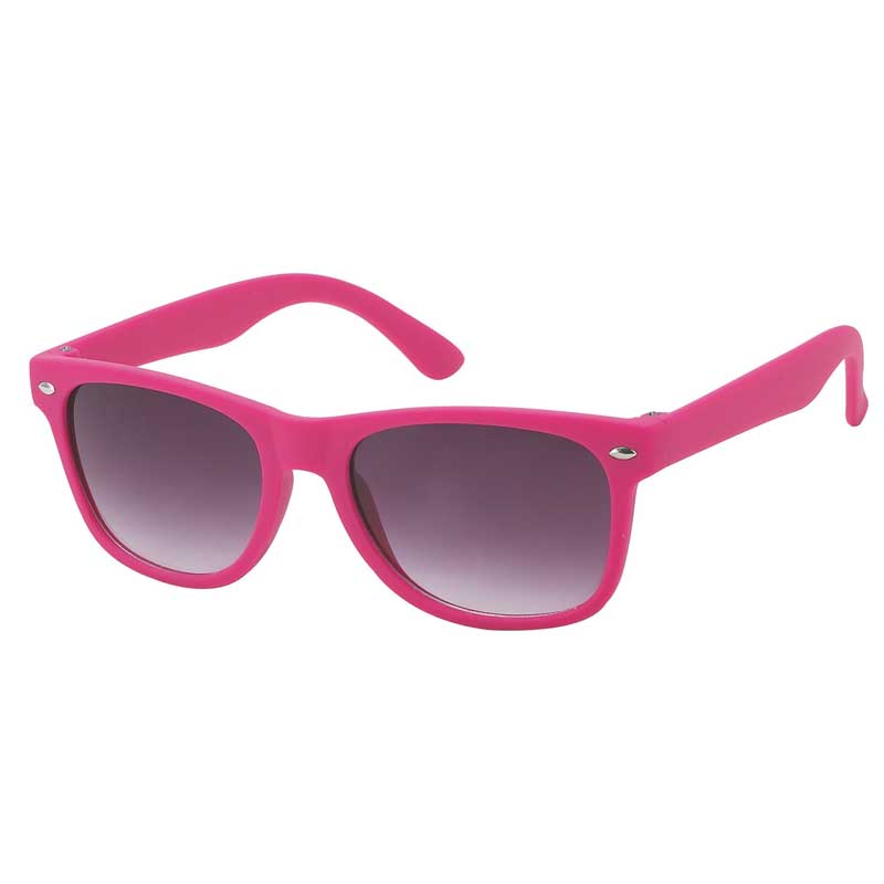 locs Neon pink Wayfarer børnesolbriller – Mørke glas