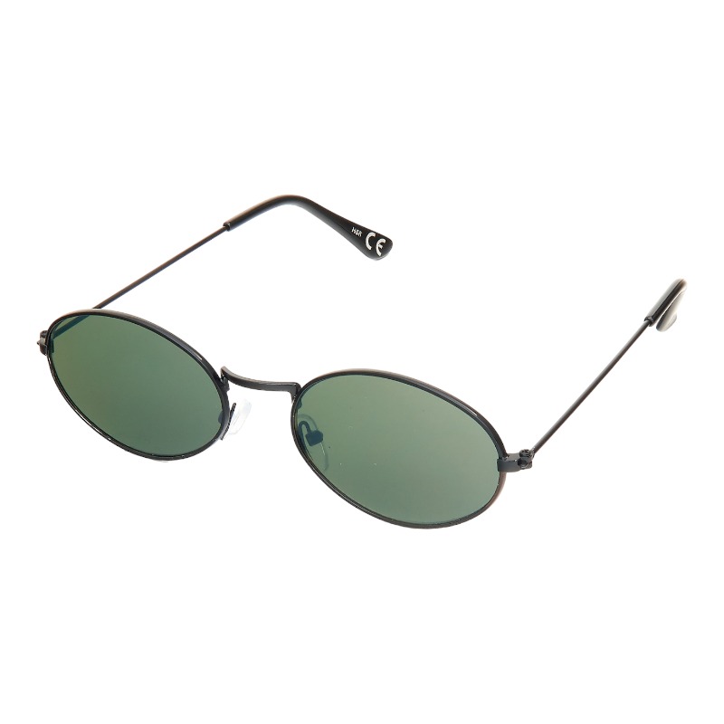 locs Ovale Solbriller – Sort stel | Mørkegrønne glas