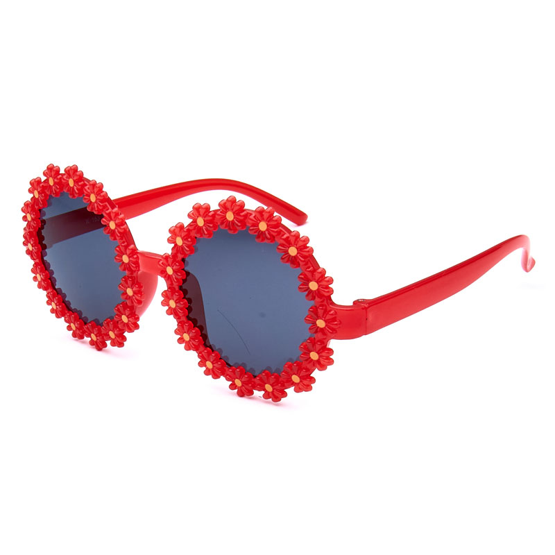 locs Røde blomster børne solbriller | Mørke glas