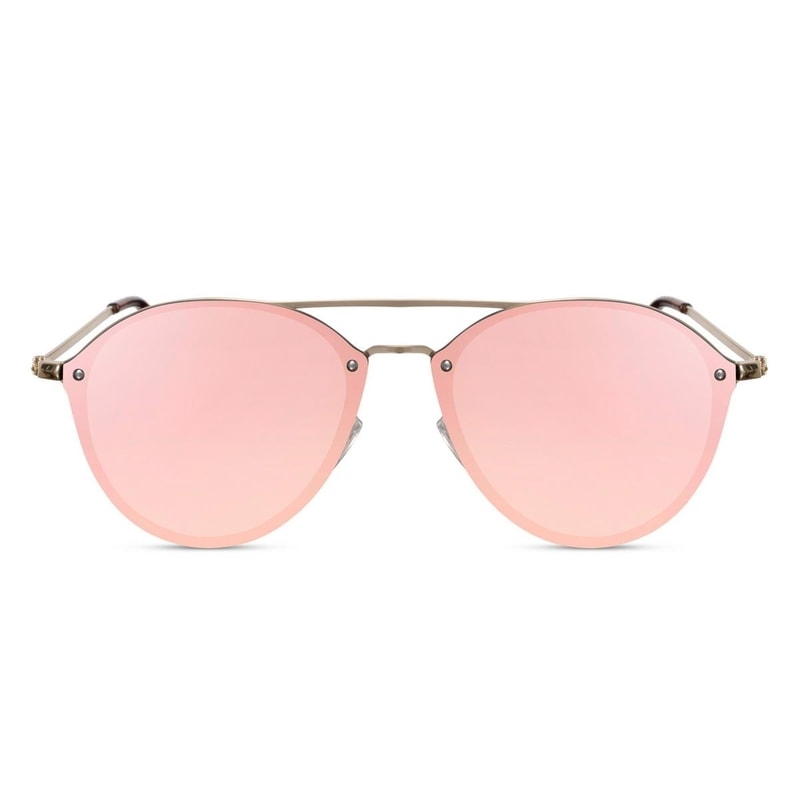 Locs Runde Beauty Solbriller – Lyserøde Spejlglas