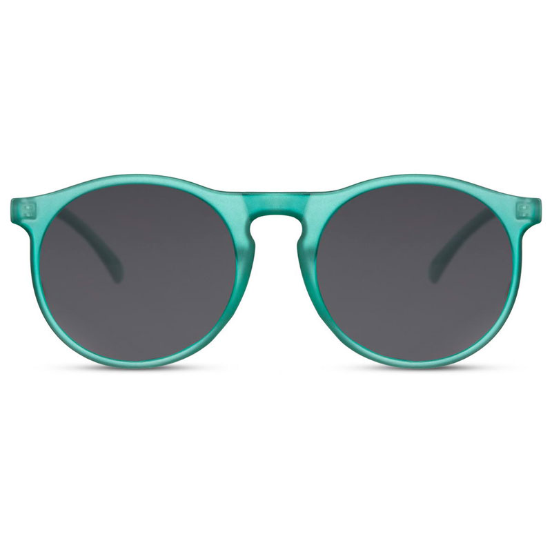 Locs Runde Matgrønne Solbriller – Mørke Glas