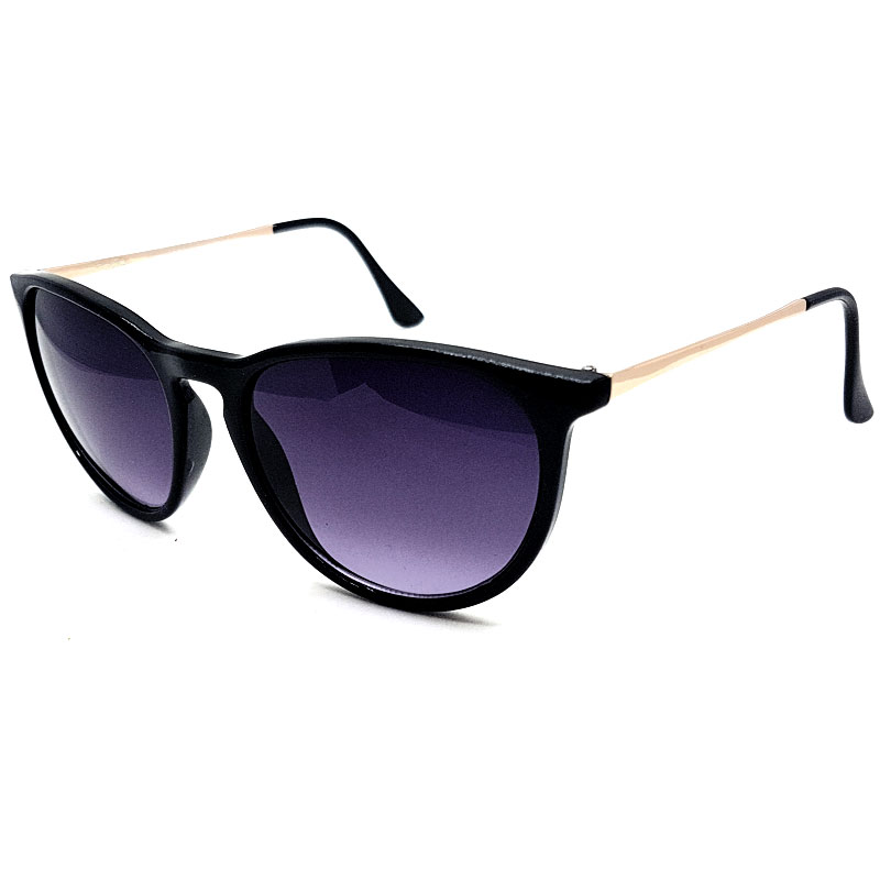 locs Runde solbriller med guldstænger – Sort