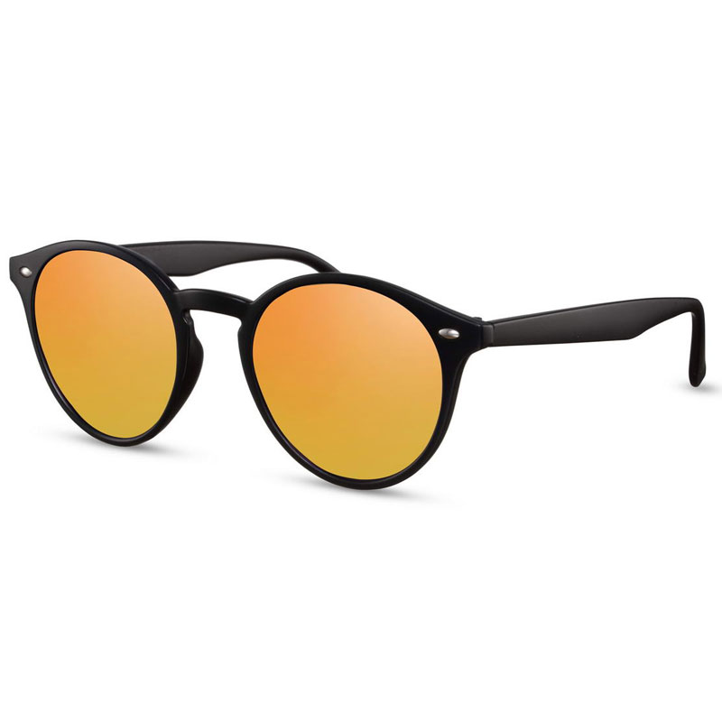 locs Runde solbriller med gule spejlglas – Matsort