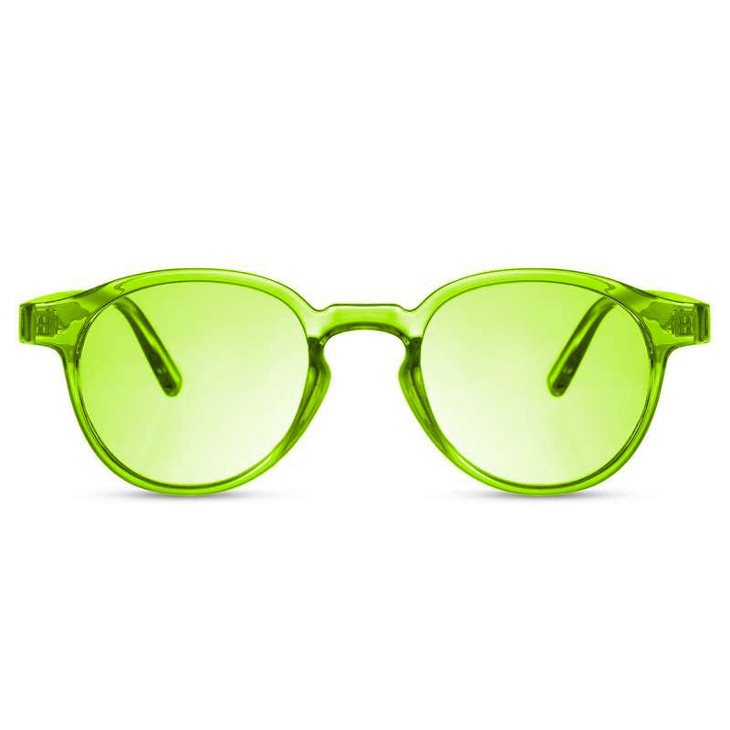 Locs Runde Solbriller – Neon Grøn Transparent