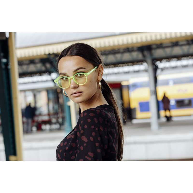 Locs Runde Solbriller – Neon Grøn Transparent