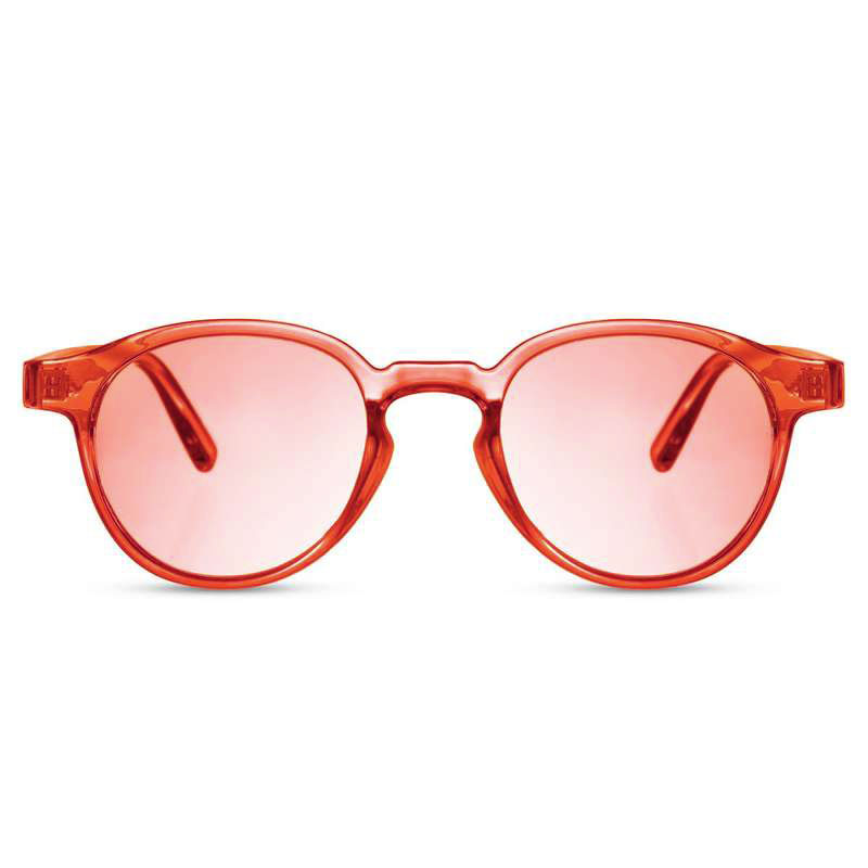 Locs Runde Solbriller – Neon Orange Transparent