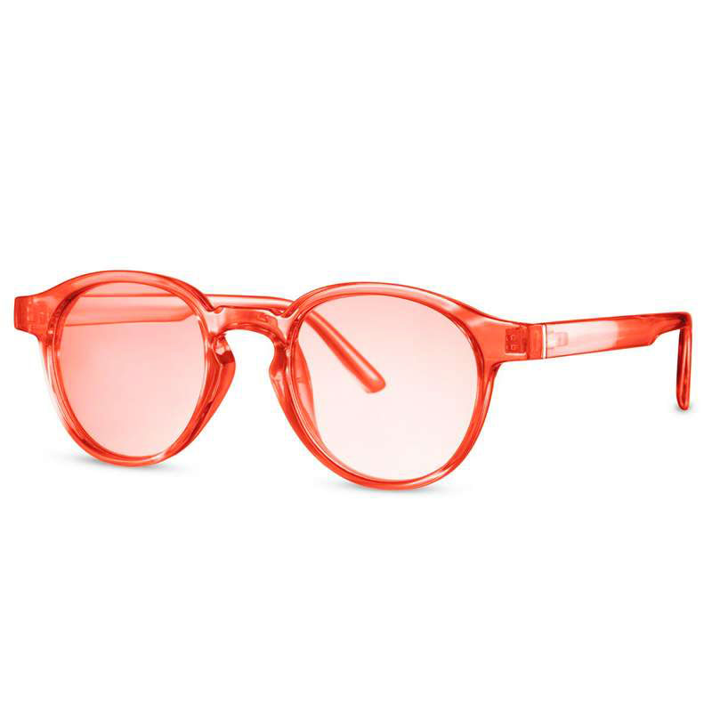 locs Runde Solbriller – Neon Orange Transparent