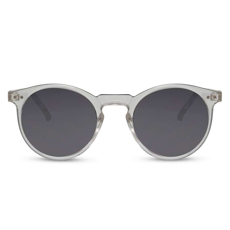 Locs Runde Transparente Solbriller – Mørke Glas