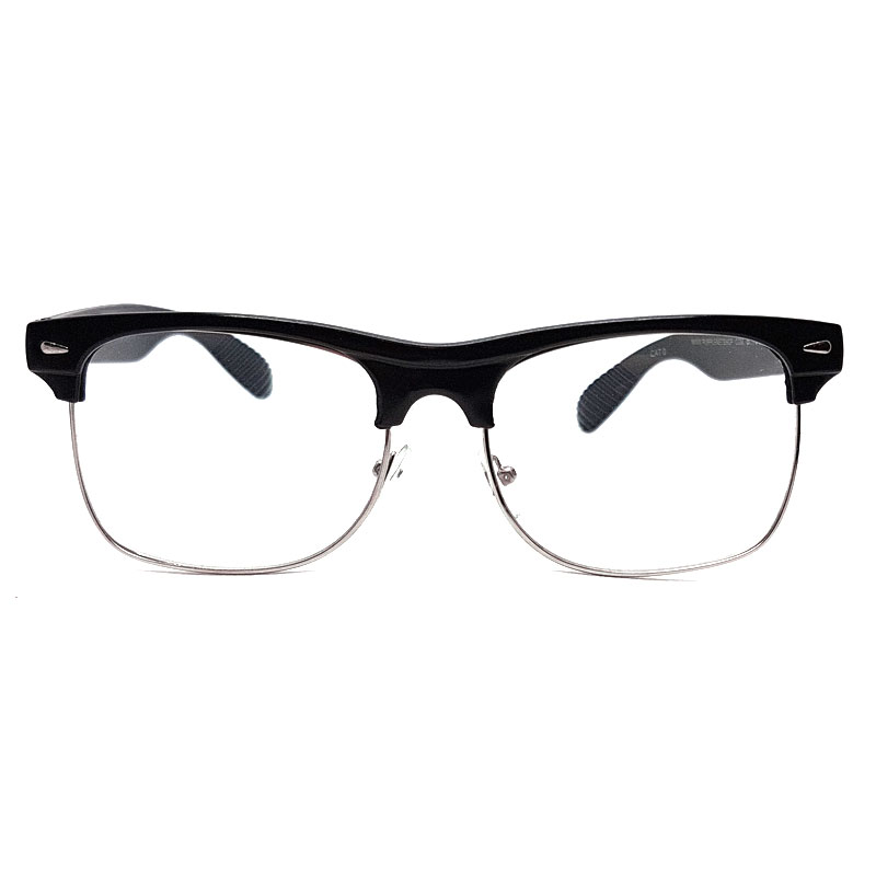 Locs Smalle Clubmaster Briller Uden Styrke – Sort