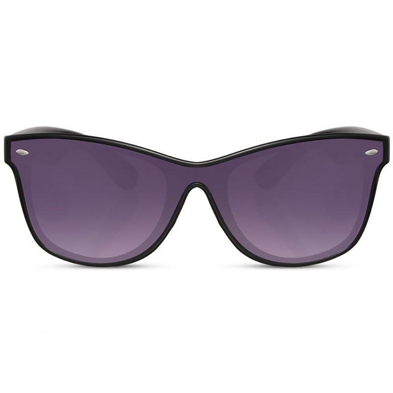 Locs Sorte Plate Wayfarer Solbriller – Mørkt Glas