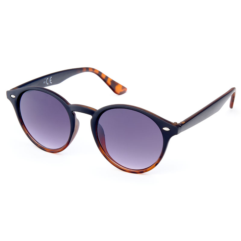 locs Stilfulde Runde Solbriller – Sort og Leopard