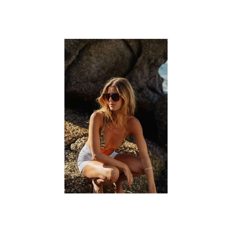 Locs Store Mat Brune Dame Solbriller – Mørke Glas