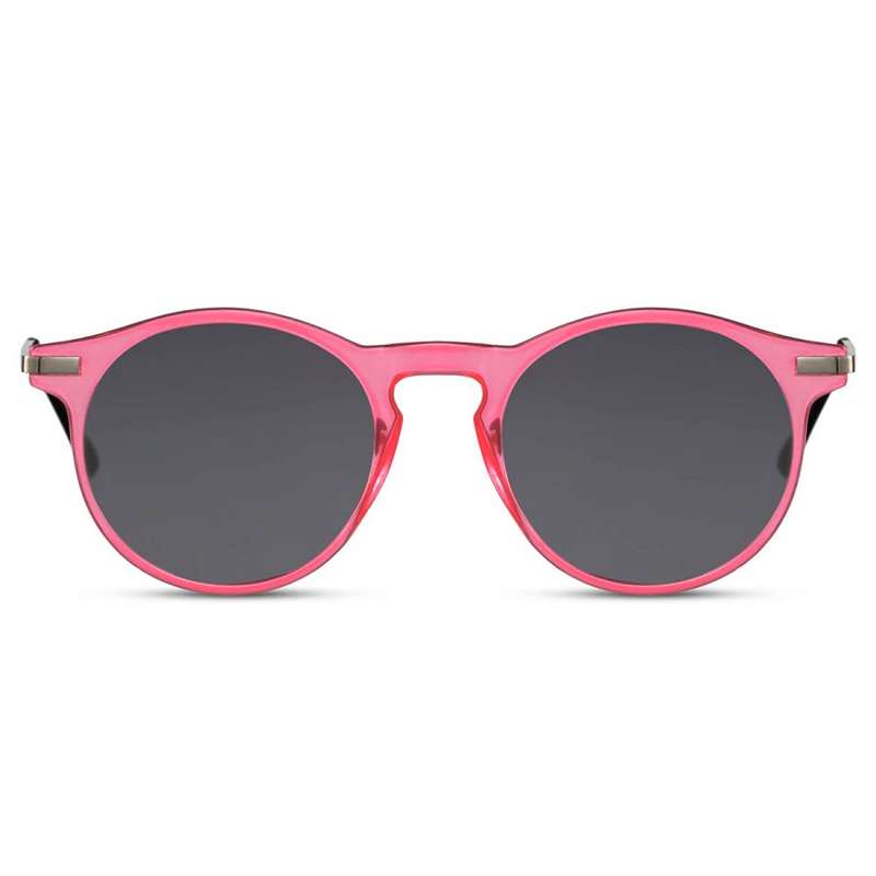 Locs Transparent Neon Pink Solbriller – Mørke Glas