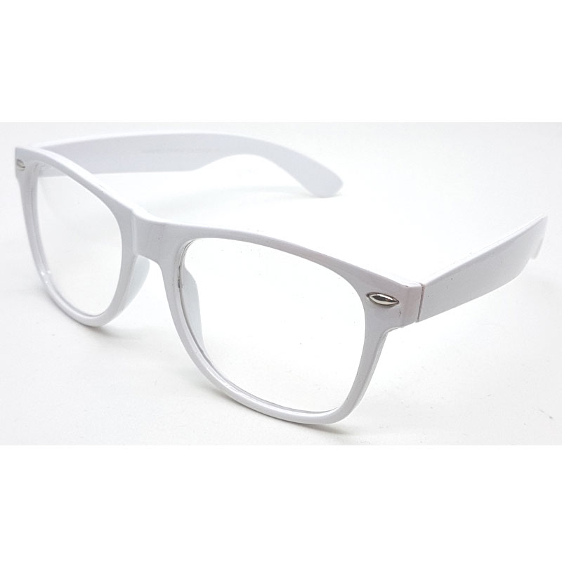 locs Wayfarer briller uden styrke – Hvide