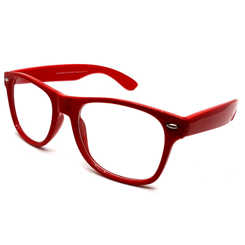 locs Wayfarer briller uden styrke – Røde