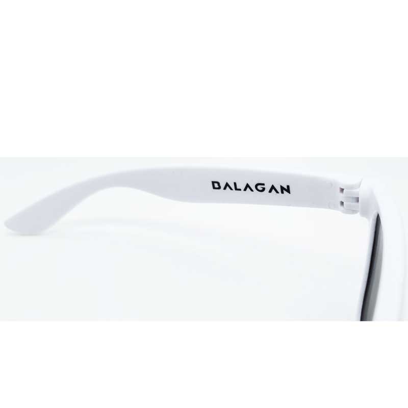 Locs Wayfarer Solbriller Med Blå Spejlglas – Hvid