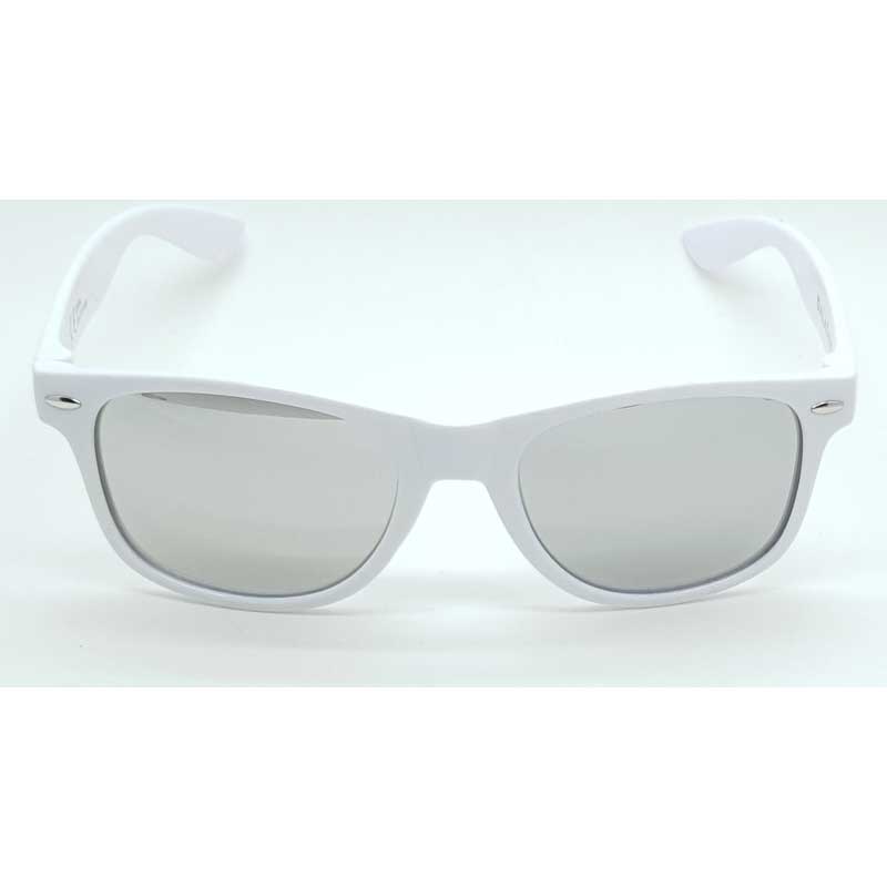 Locs Wayfarer Solbriller Med Sølv Spejlglas – Hvid