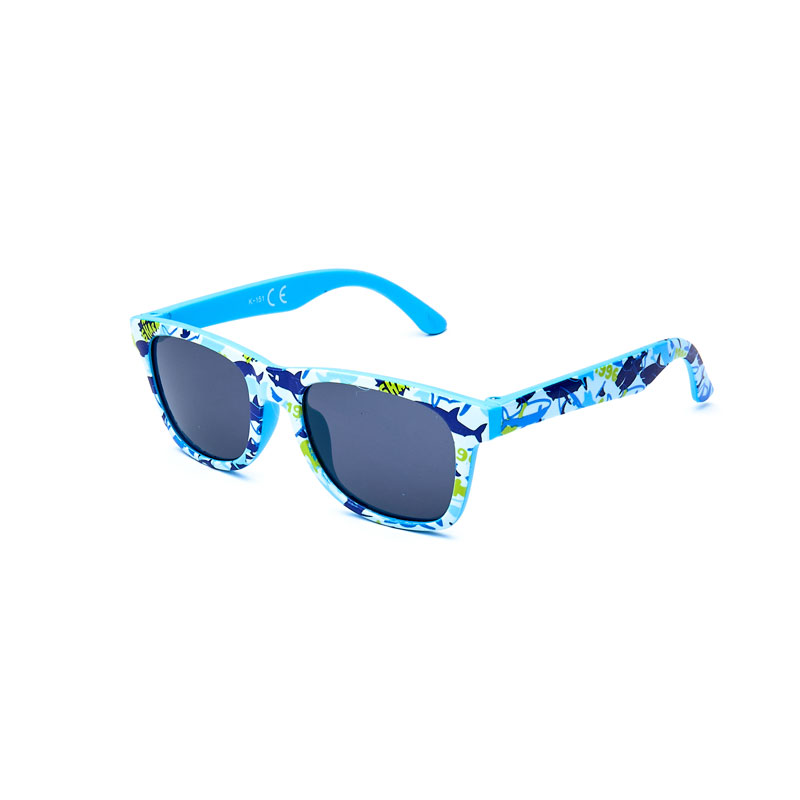 locs Lyseblå baby / børne Wayfarer solbriller med hajer – | Mørke glas