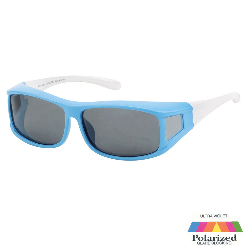 locs Lyseblå og hvide Fit-Over Solbriller – Alicante | Mørke glas