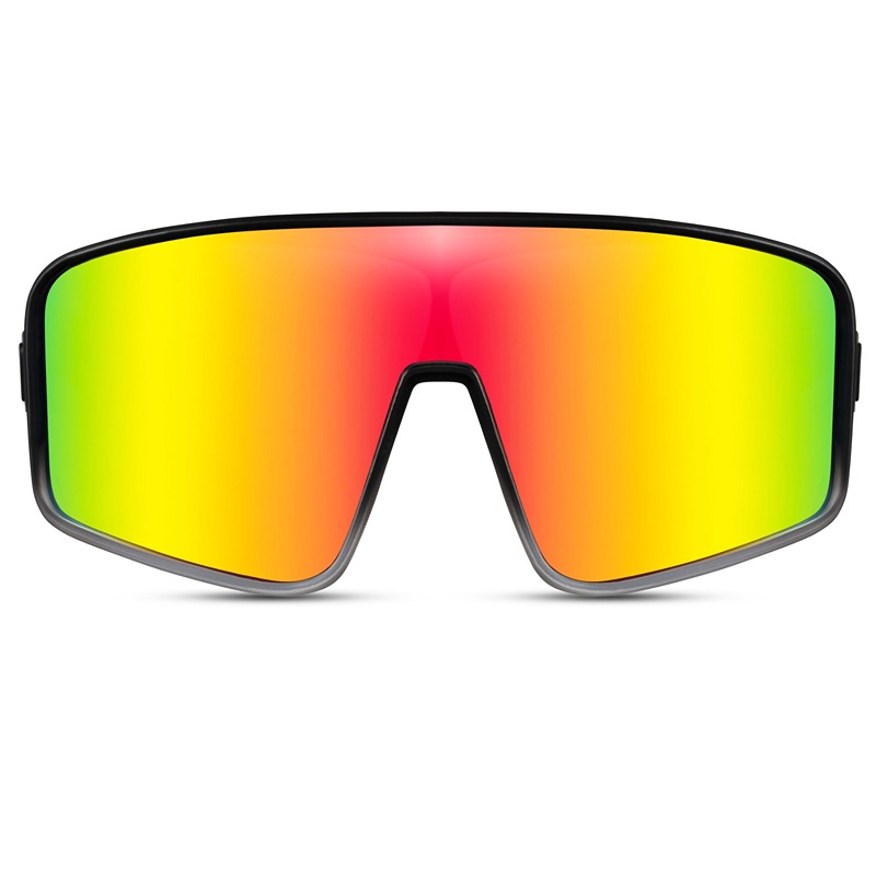 Locs Matsort Fade Sportssolbriller / Hurtigbriller Med Multicolor Spejlglas | Isola Bella