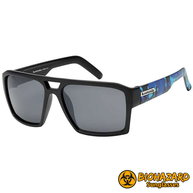 locs Matsorte Biohazard Millionaire Solbriller – Blå Camouflage