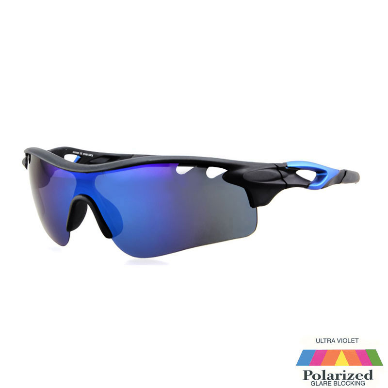 locs Matsorte hurtigbriller / sportssolbriller med blå detalje | Trentino