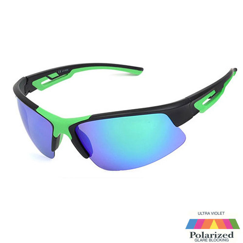 locs Matsorte hurtigbriller / sportssolbriller med grønne detaljer | Lombardia