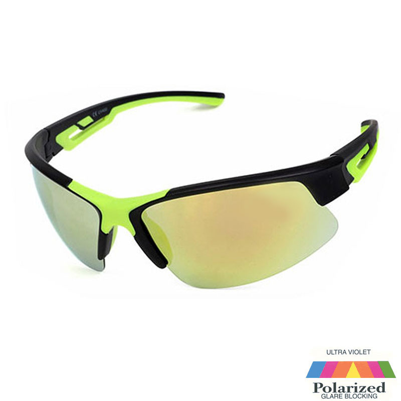 locs Matsorte hurtigbriller / sportssolbriller med neon gule detaljer | Lombardia
