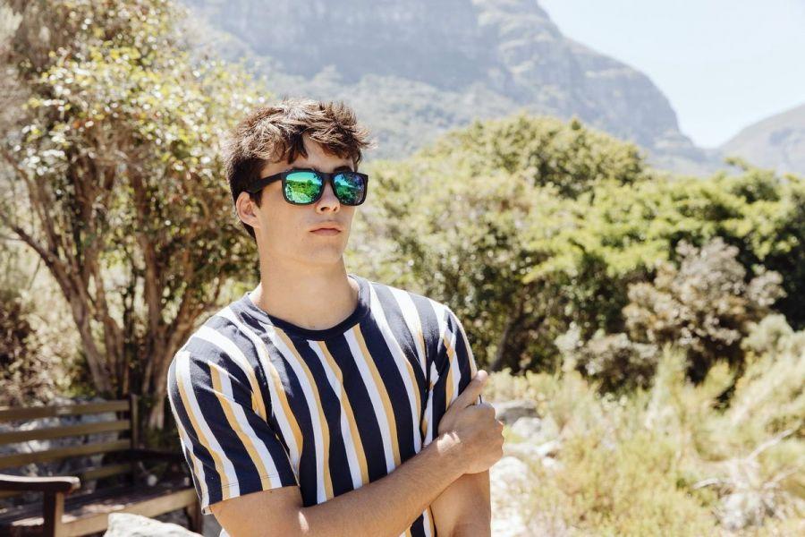 Locs Matsorte Wayfarer Champ Solbriller – Blå Spejlglas