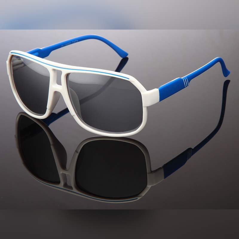 Locs Matte Blå Og Hvide Millionaire Solbriller – Meppel | Mørke Glas