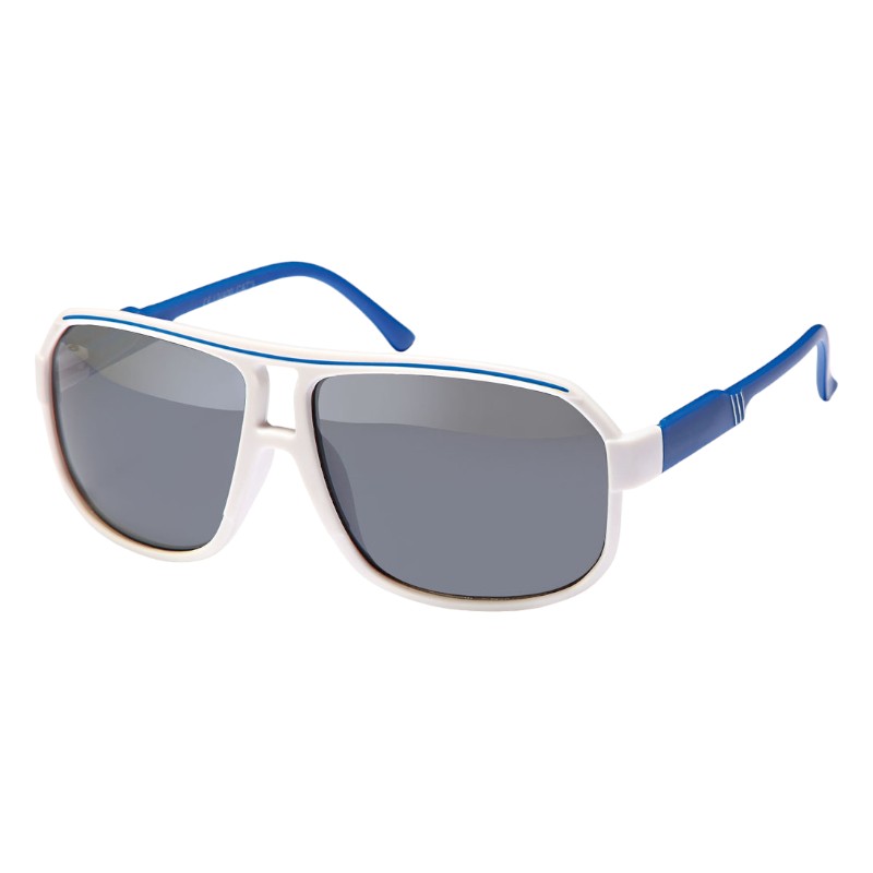 locs Matte blå og hvide Millionaire solbriller – Meppel | Mørke glas