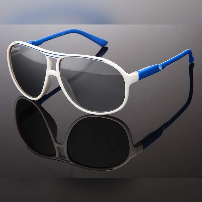 Locs Matte Blå Og Hvide Millionaire Solbriller – Zandvoort | Mørke Glas