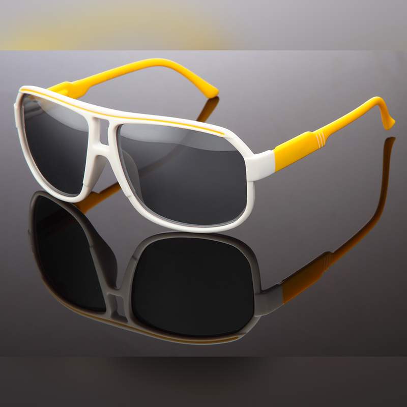 Locs Matte Gule Og Hvide Millionaire Solbriller – Meppel | Mørke Glas