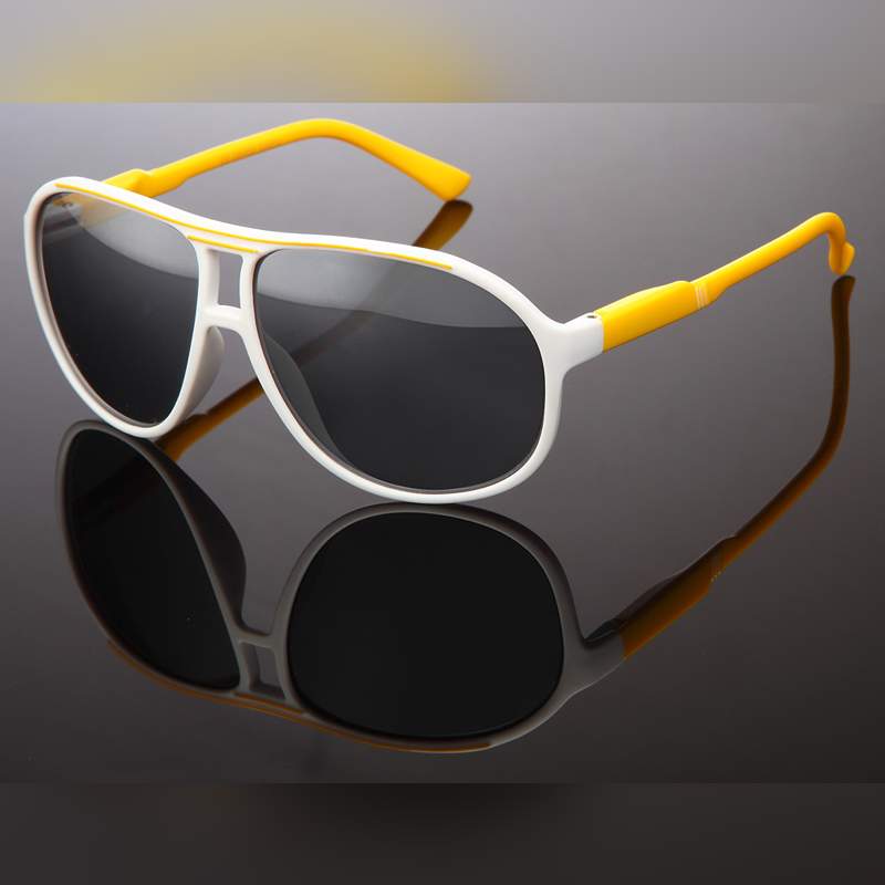 Locs Matte Gule Og Hvide Millionaire Solbriller – Zandvoort | Mørke Glas
