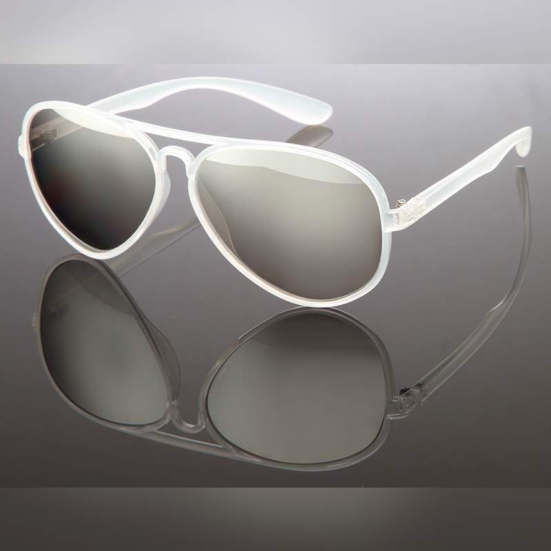 Locs Milky Transparente Aviator Solbriller | Sølv Spejlglas