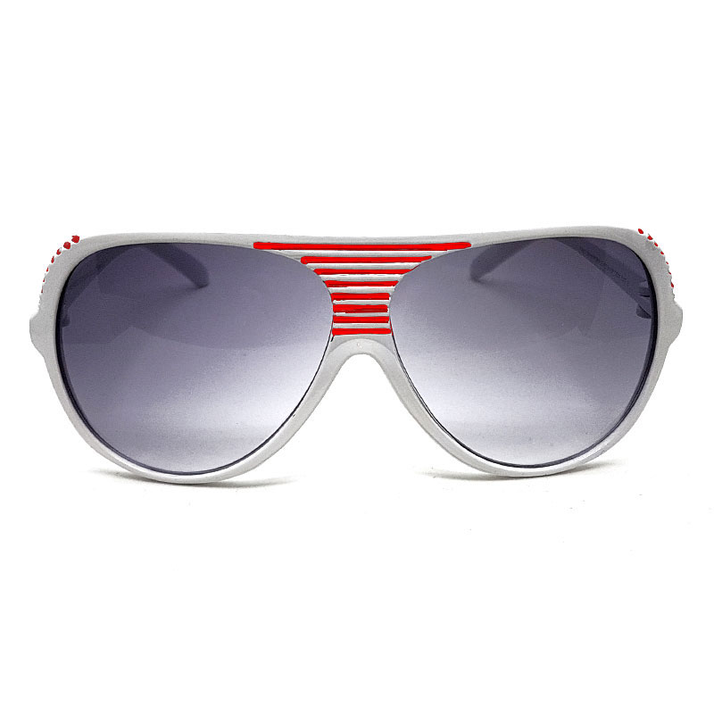 Locs Millionaire Stripe Solbriller – Hvid Med Røde Streger