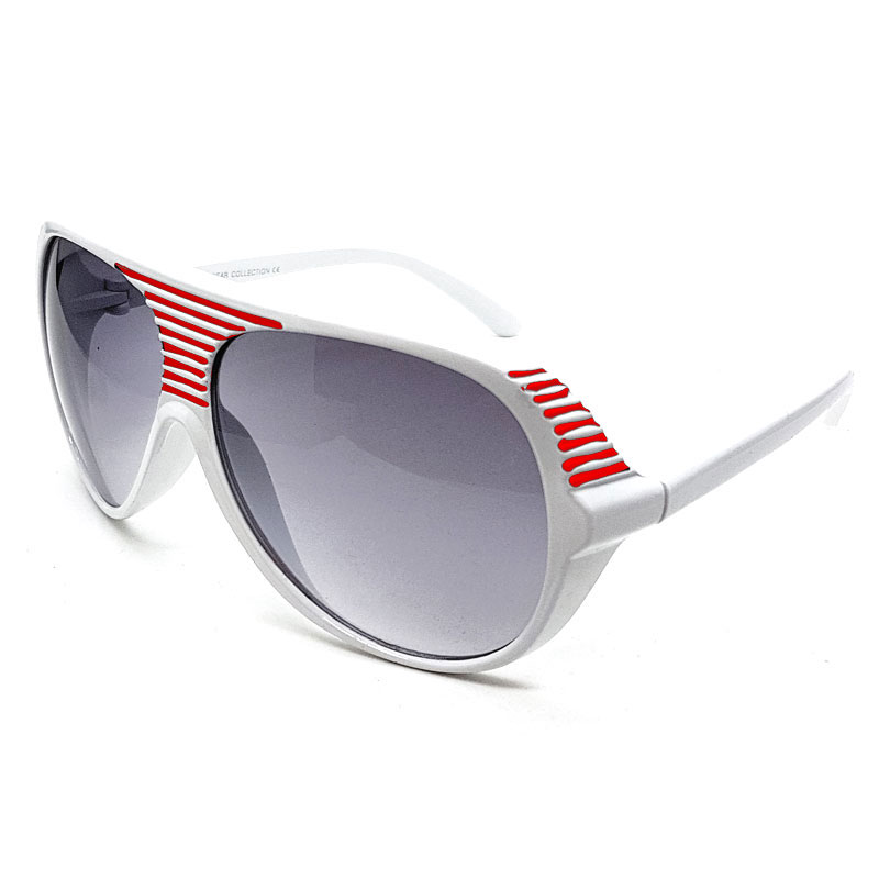 locs Millionaire Stripe Solbriller – Hvid med røde streger