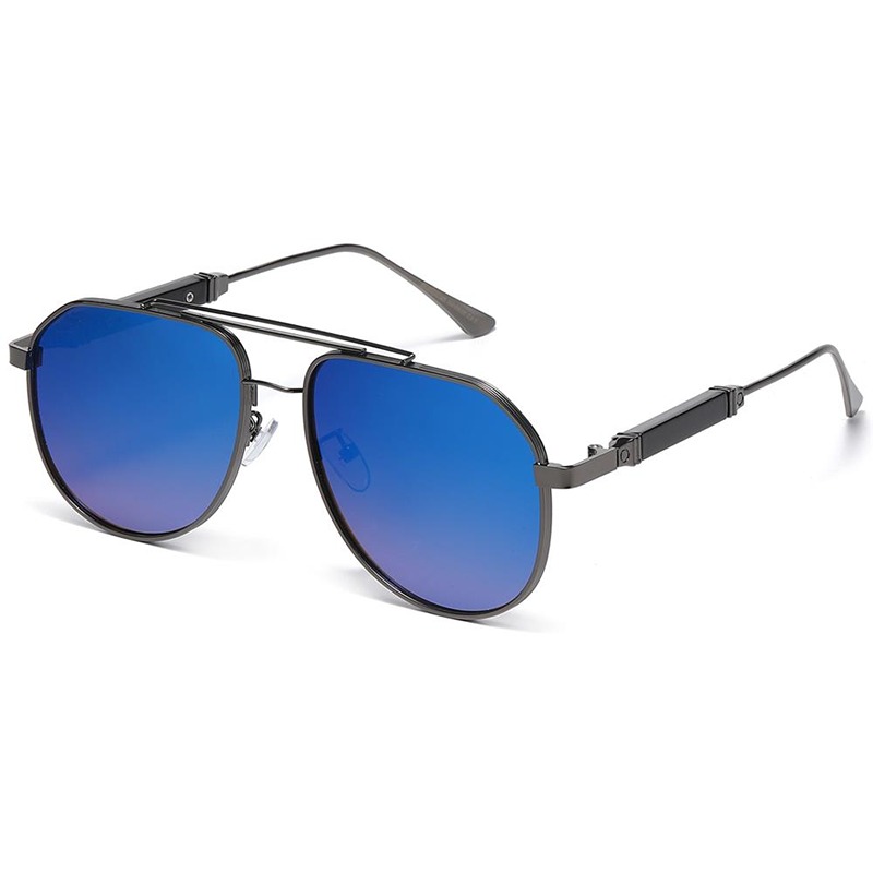 locs Mørk metal Manhattan Aviator Solbriller – Lloyd | Blå Spejlglas