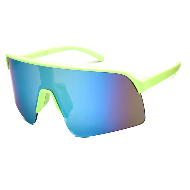 locs Neon gule sportssolbriller / Hurtigbriller med blågrønt spejlglas | Lecce