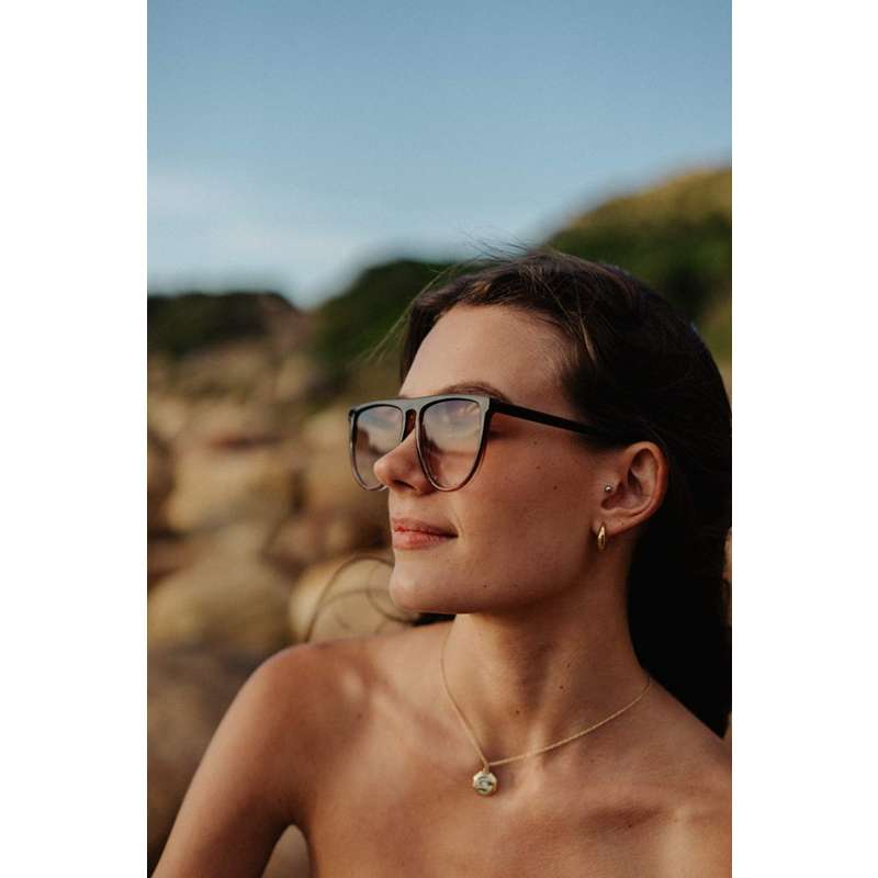 Locs Oversized Brune Fade Solbriller – Lysebrune Fade Glas