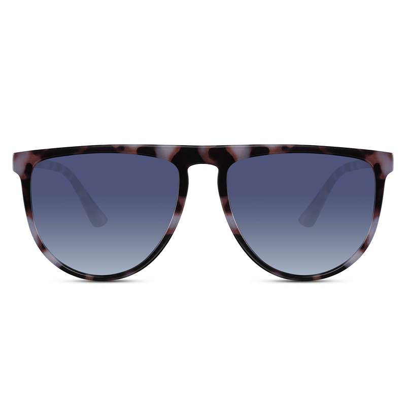Locs Oversized Grå Og Brun Turtle Solbriller – Blålige Fade Glas